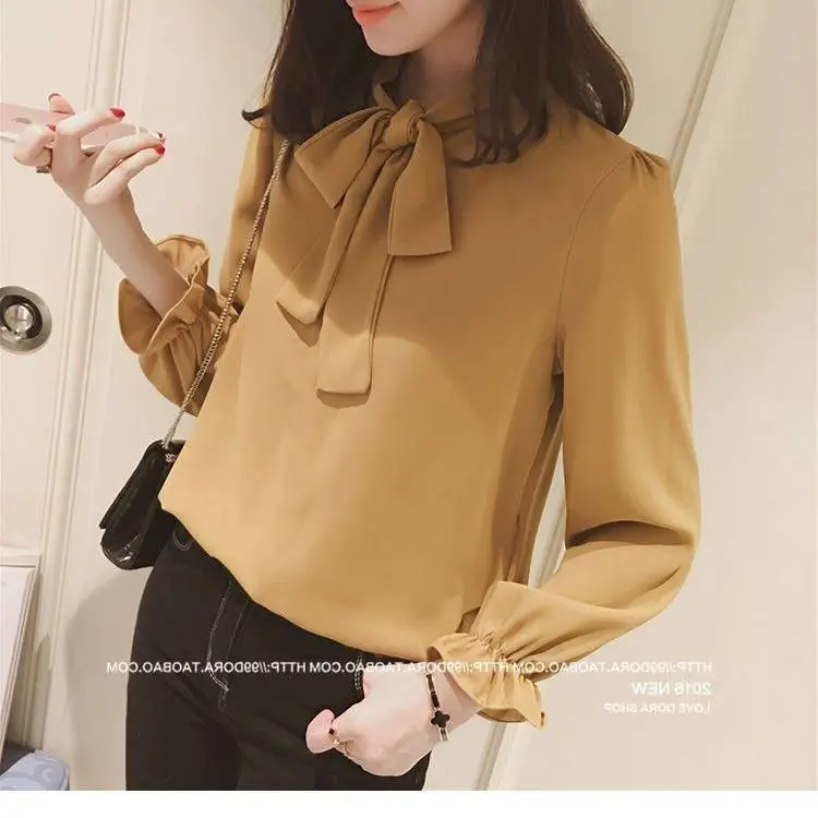 

Blouse Women 2020 plus Size Shirt Bow Sleeve Chiffon Top Shirt Women Blusas Ropa De Mujer
