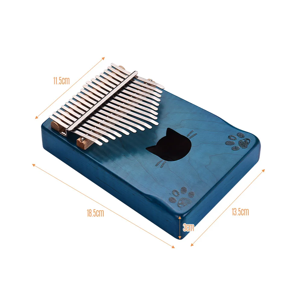 Портативное пианино калимба с 17 кнопками Кленовая древесина сумкой для