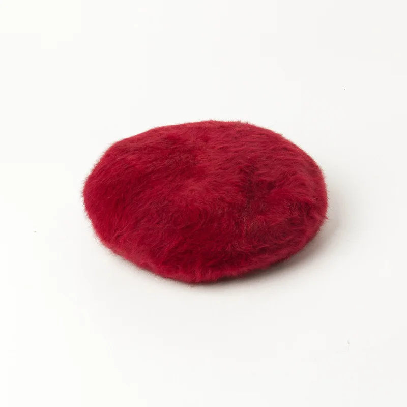 Wine red USPOP новые женские береты, одноцветные береты из кроличьей шерсти, женские модные теплые длинные шапки из кроличьей шерсти, толстая зимняя шапка - Цвет: Wine red