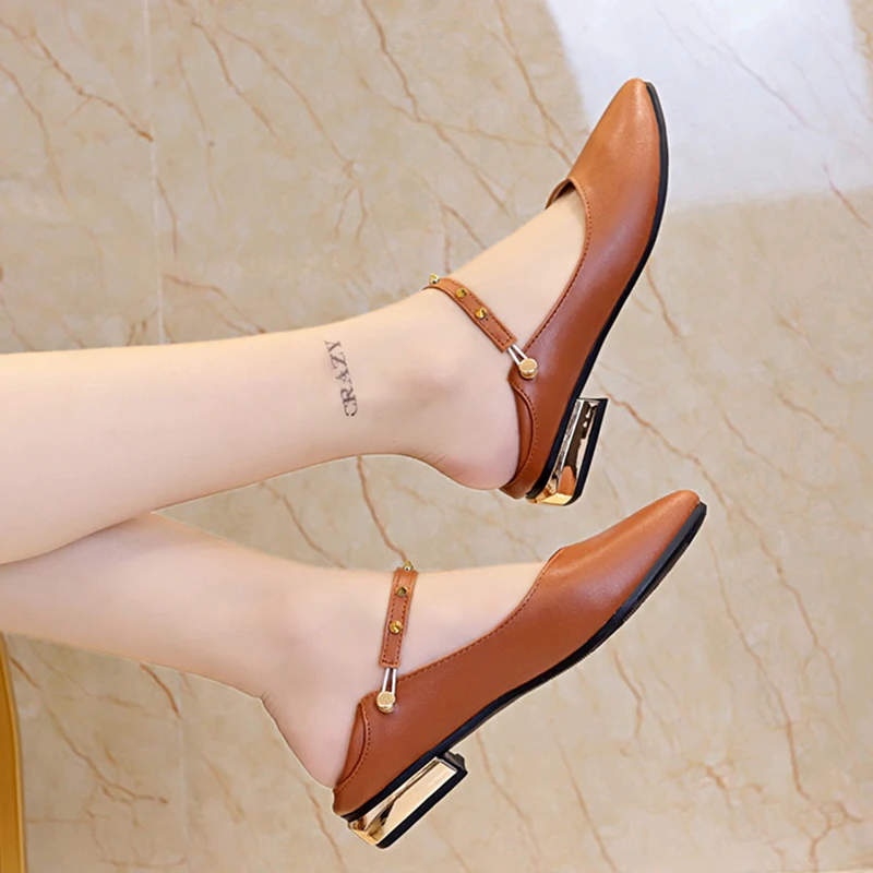 Большой Размеры женская повседневная обувь в стиле Мэри Джейн на плоской подошве