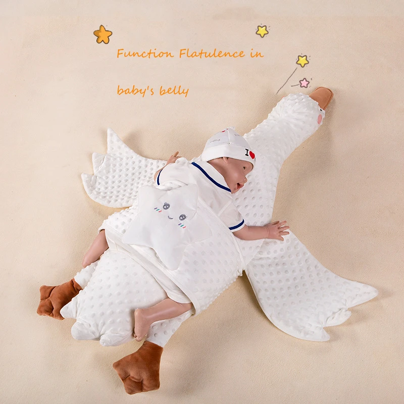 

Exhaust Baby Sleeping Soothing Pillow Goose Doll Plush Toy Newborn Baby Bed Bumper Crib Pad Protection Bedding Animal Cushion
