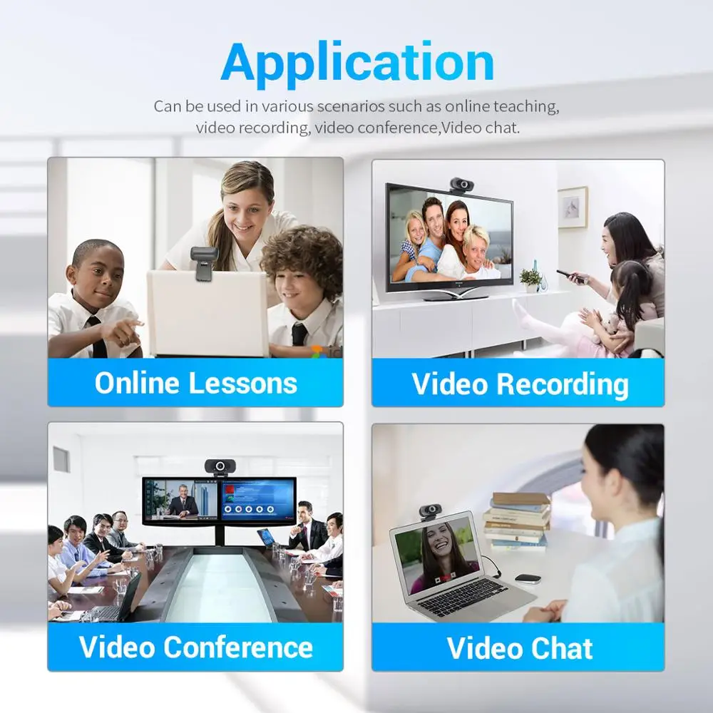 ESCAM 2MP веб-камера с микрофоном HD 1080P потоковая для ПК MAC ноутбука P2P USB камера YouTube Skype