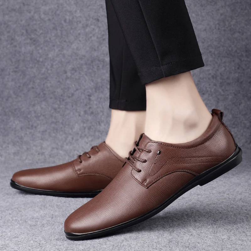 

New High Quality Handmade Oxford Dress Shoes Men Genuine Leather Suit Shoes Male Business Footwear Wedding Formal Italian Shoes
