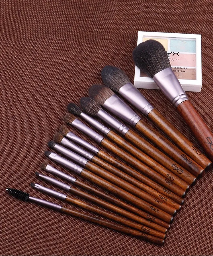 Профессиональный набор кистей для макияжа 14 шт./компл. с деревянной ручкой из
