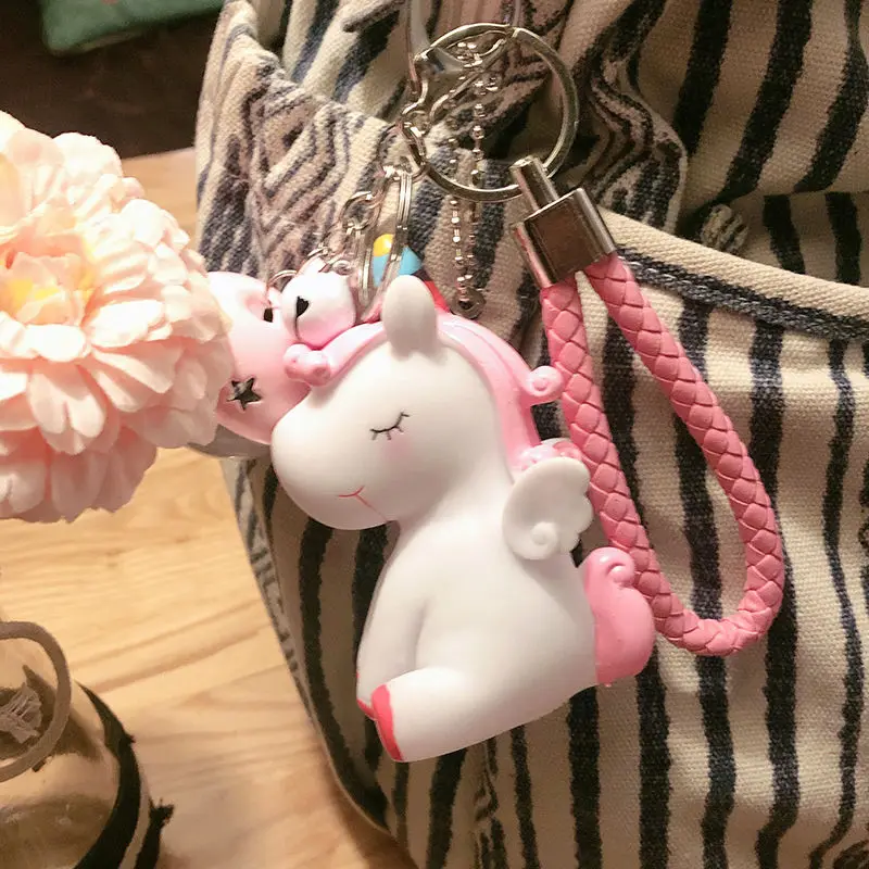 

New Keychain Creative Cute Cartoon Female Car Key Chain Pendant Couple Bag Bell Gift for Girls