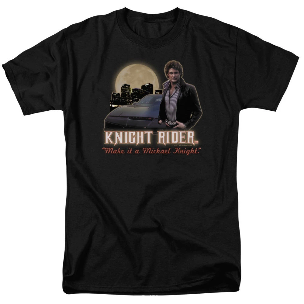 Футболка с принтом рыцаря райдера ТВ-шоу Kitt Make It A Michael Knight классная повседневная