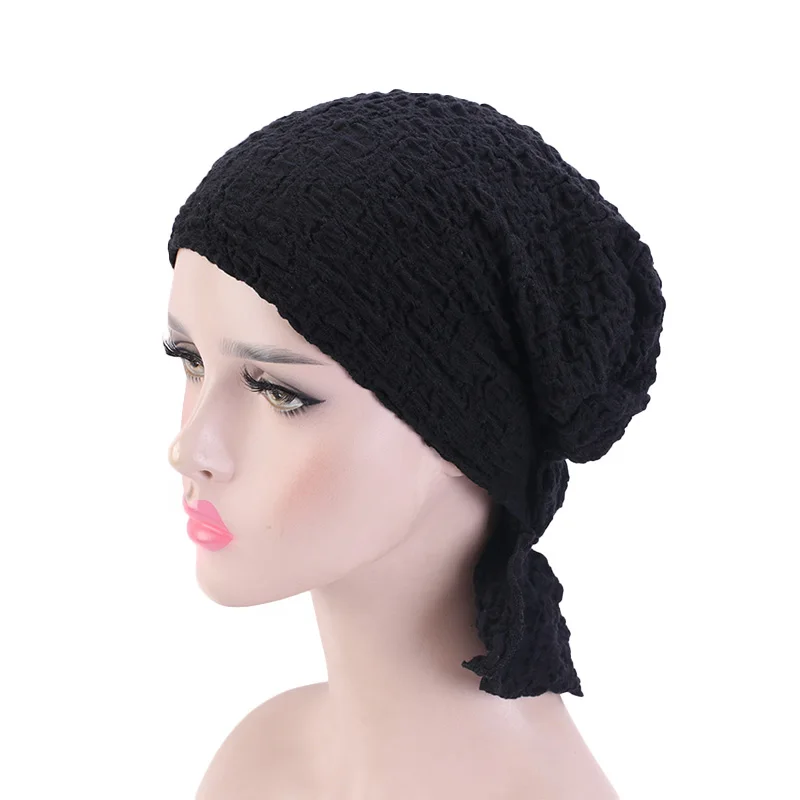 New Breathable Women's Cotton Kerchief Chemo Hat Beanie Turban Head cap Headwear for Cancer Patients Muslim Hair Accessories |