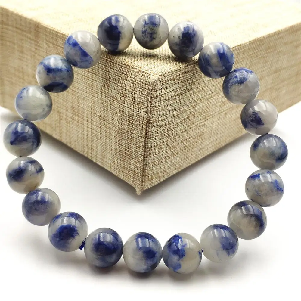 10 мм настоящий натуральный синий Dumortierite кварца Rutilated кристалла для женщин и