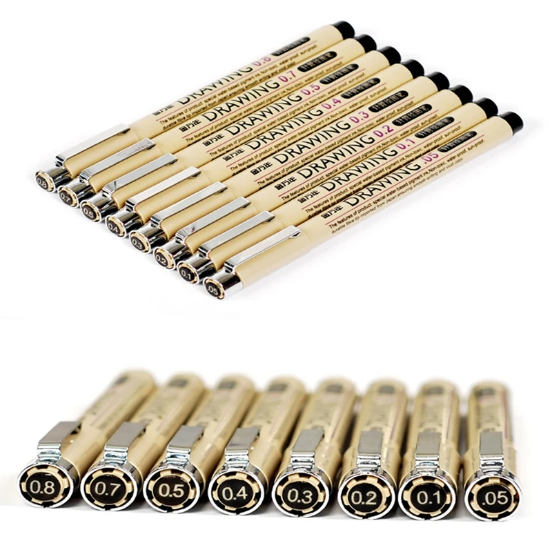 8 шт./компл. иглы пера дизайн эскиз ход ручка комических аниме Водонепроницаемый