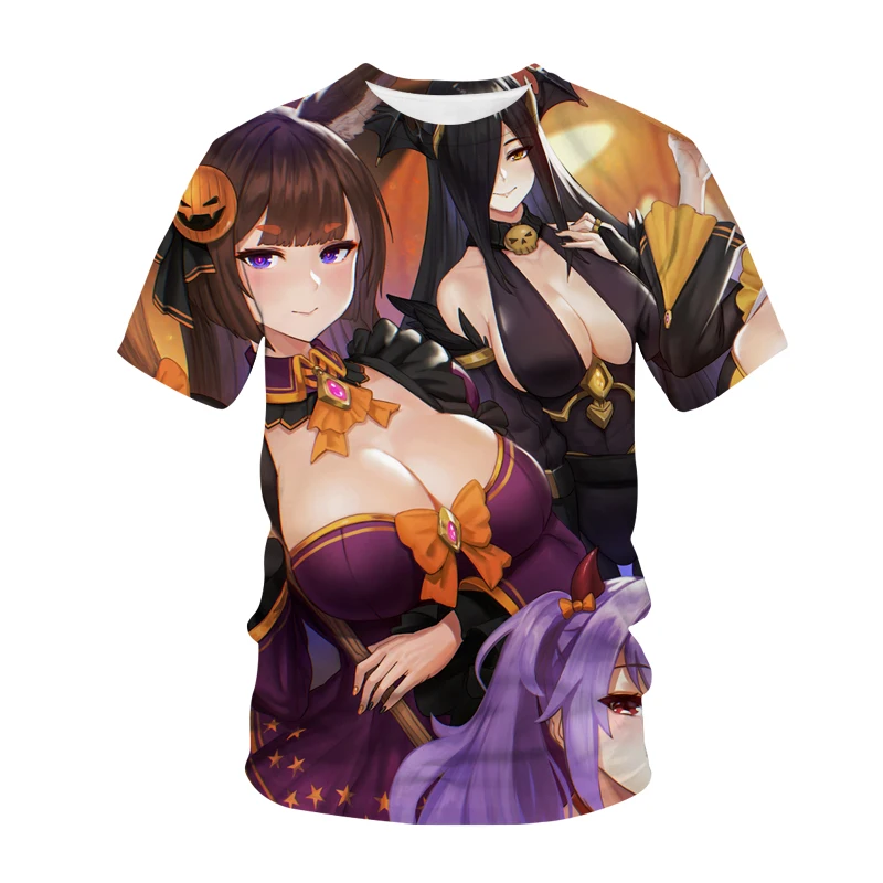 

Summer 3D printed hoodie cute sexy girl Harajuku streetwear male female fashion short sleeve t-shirt anime game tee top unisex