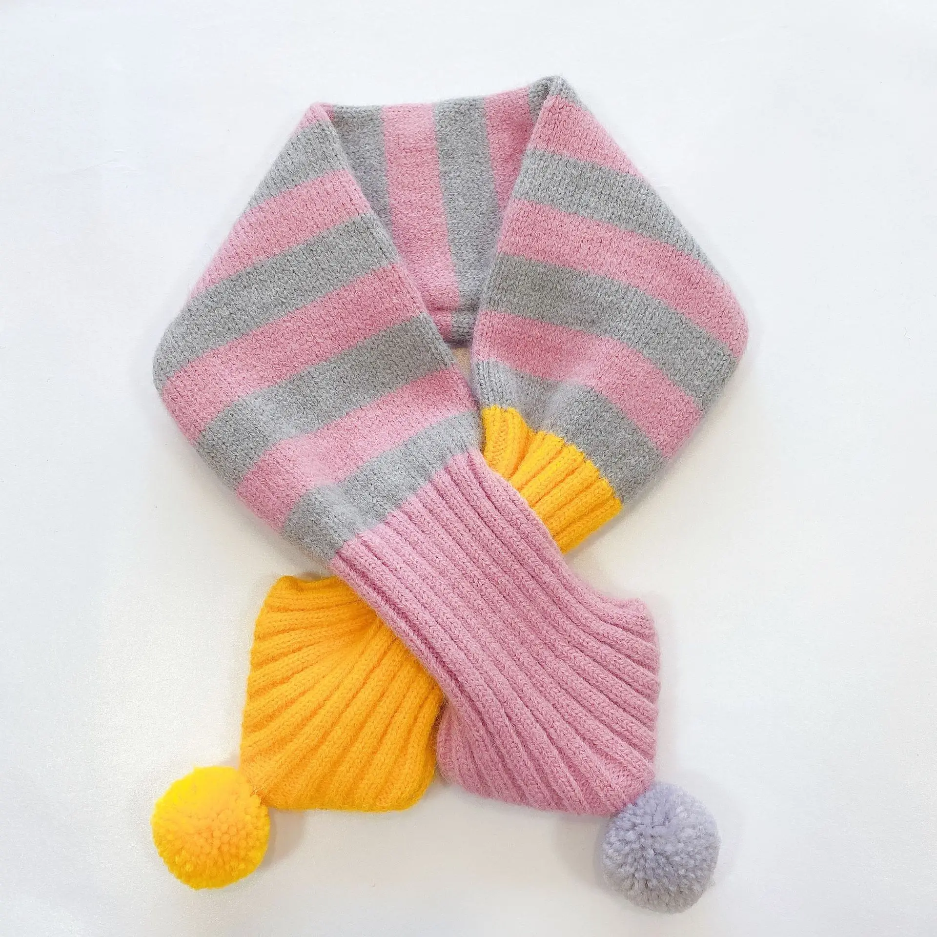 2020 весенний шарф в полоску для маленьких девочек на осень и зиму с перекрестными