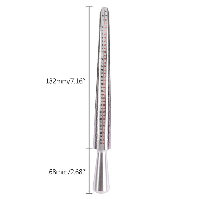 

Ring Mandrel Sizer Ruler Multi-Specification Ring Size Measurement Tool Finger Sizing Measuring Stick Gauge Metal Circle