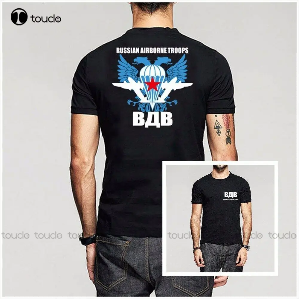

Russian Airborne Troop Paratrooper Spetsnaz Vdv Military T Shirt Mens Black New Fashion Round Neck Men Tees Neon T Shirts
