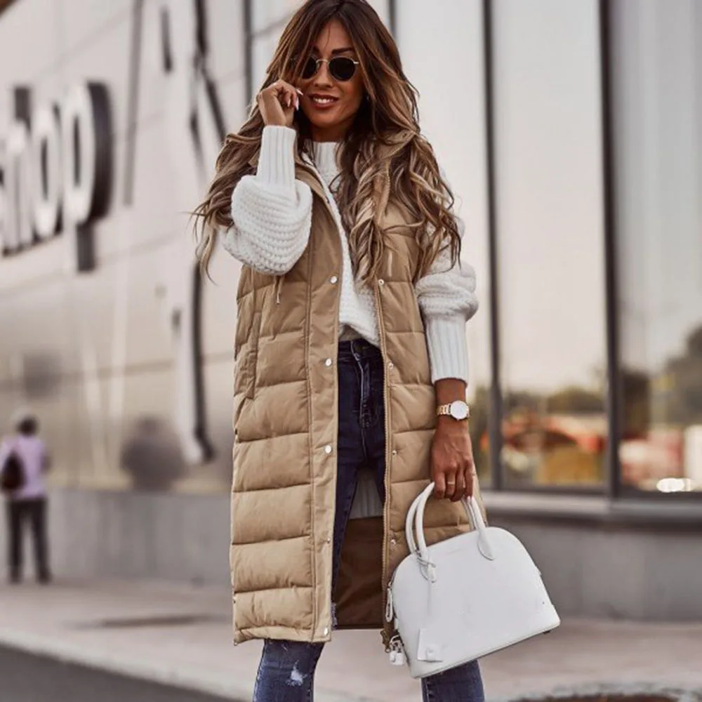 

2021 Autumn Winter Cotton Padded Jacket Fashion Casual Solid Color Hooded Single Breasted Temperament Cardigan Womens Coat