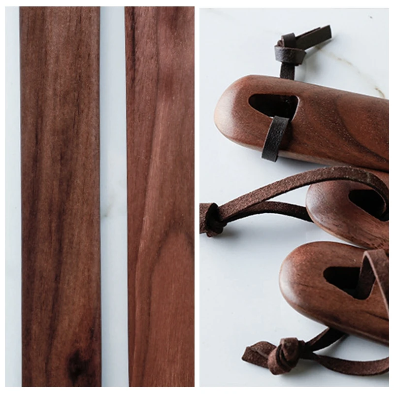 

Black Walnut Wood Shoe Horn Overlong 60CM*3.7CM Elderly Not Stooping Portable Retro Natural Texture Solid Wood Shoe Lifter