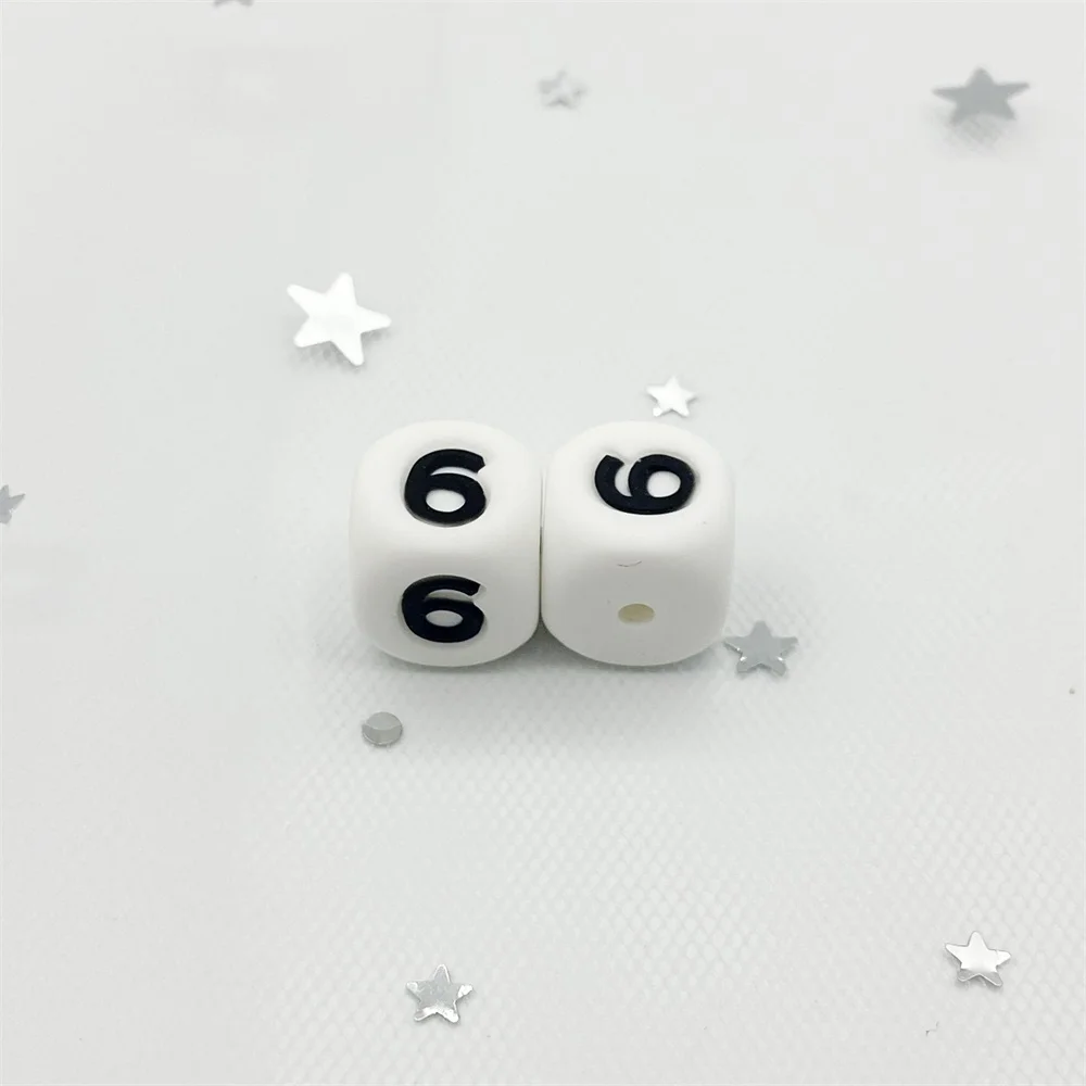 Бусины-прорезыватели силиконовые с арабскими цифрами кубики-цифры ожерелье для