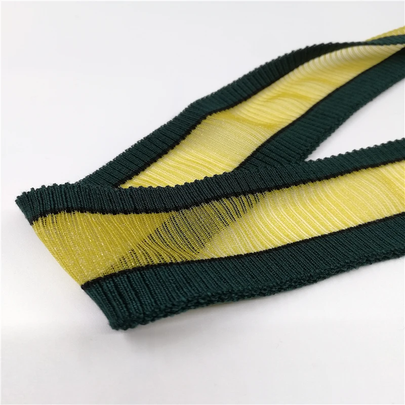 Green black yellow JIETAI 2*1 Репсовая ткань из хлопка с полиэстером вязаный органза смешанные Цвет Фул контраст Цвет тканевые аксессуары DIY воротник манжеты подолом на воротник - Цвет: Green black yellow
