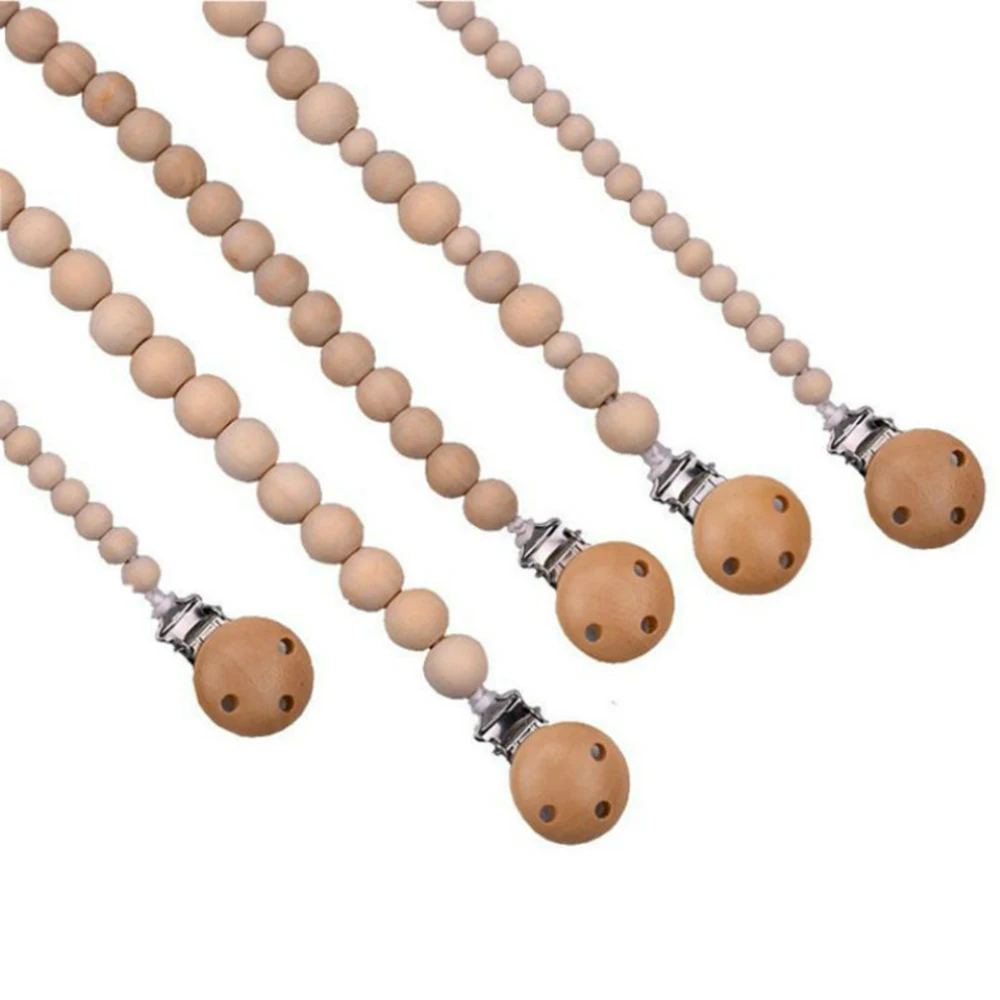 

Wooden Natural Pacifier Holder Clip Round Nipple Clamps Baby Pacifier Clip Soother Nipple Soother Teether Feeding Accessories