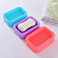 10 colors non slip soap box rack dish home travel shower case hollow grid draining holder container bathroom clean supplies