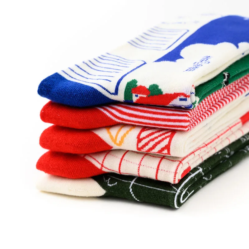 Женские носки Мультяшные уличные скейтборд каваи веселые счастливые