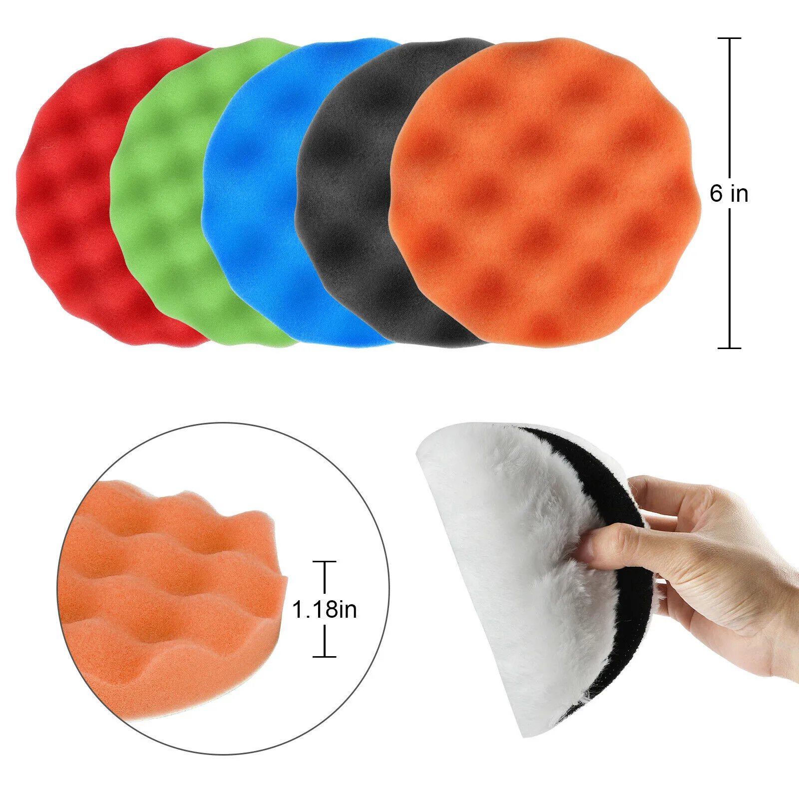 

Foam Polishing Pad Ultra Fine Medium 6Inch Car Buffing Coarse Pads Polishing For Drill Sponge Kit Set Waxing Foam Polisher