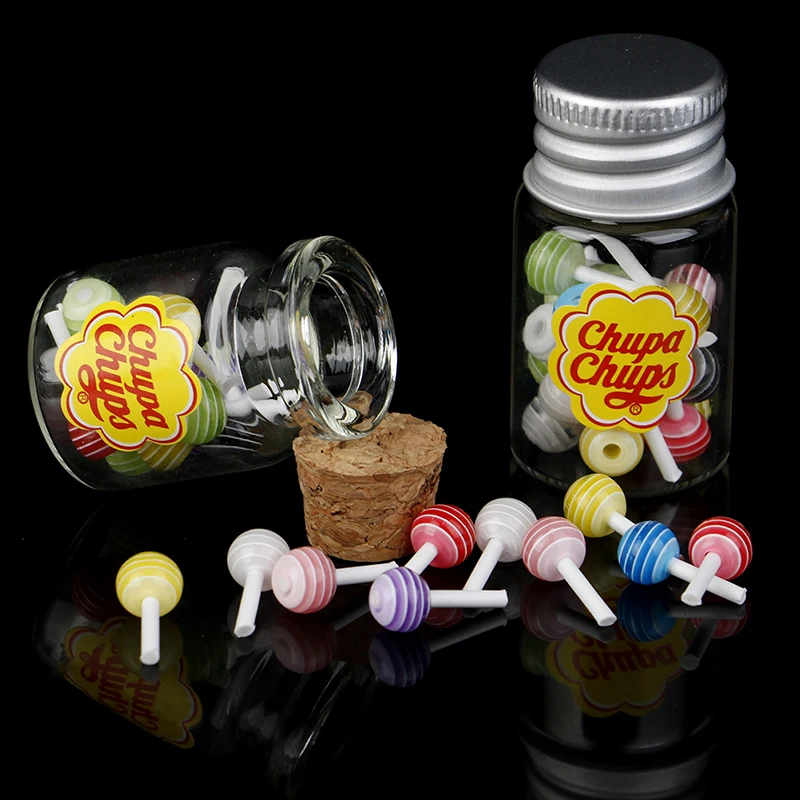 

2022 1/12 миниатюрная еда десерт Сахар мини леденцы с держателем для чехла конфеты для кукольного дома кухонная мебель игрушки аксессуары