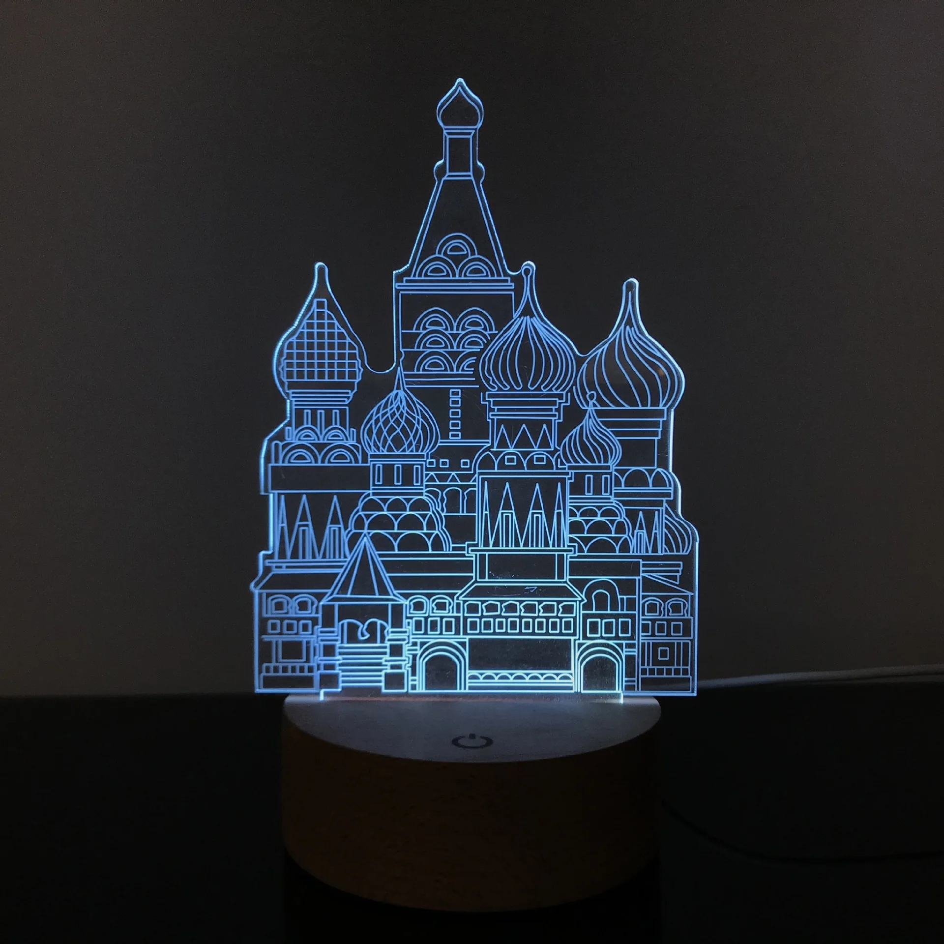 Креативный 3D ночной Светильник с замком деревянный по индивидуальному заказу