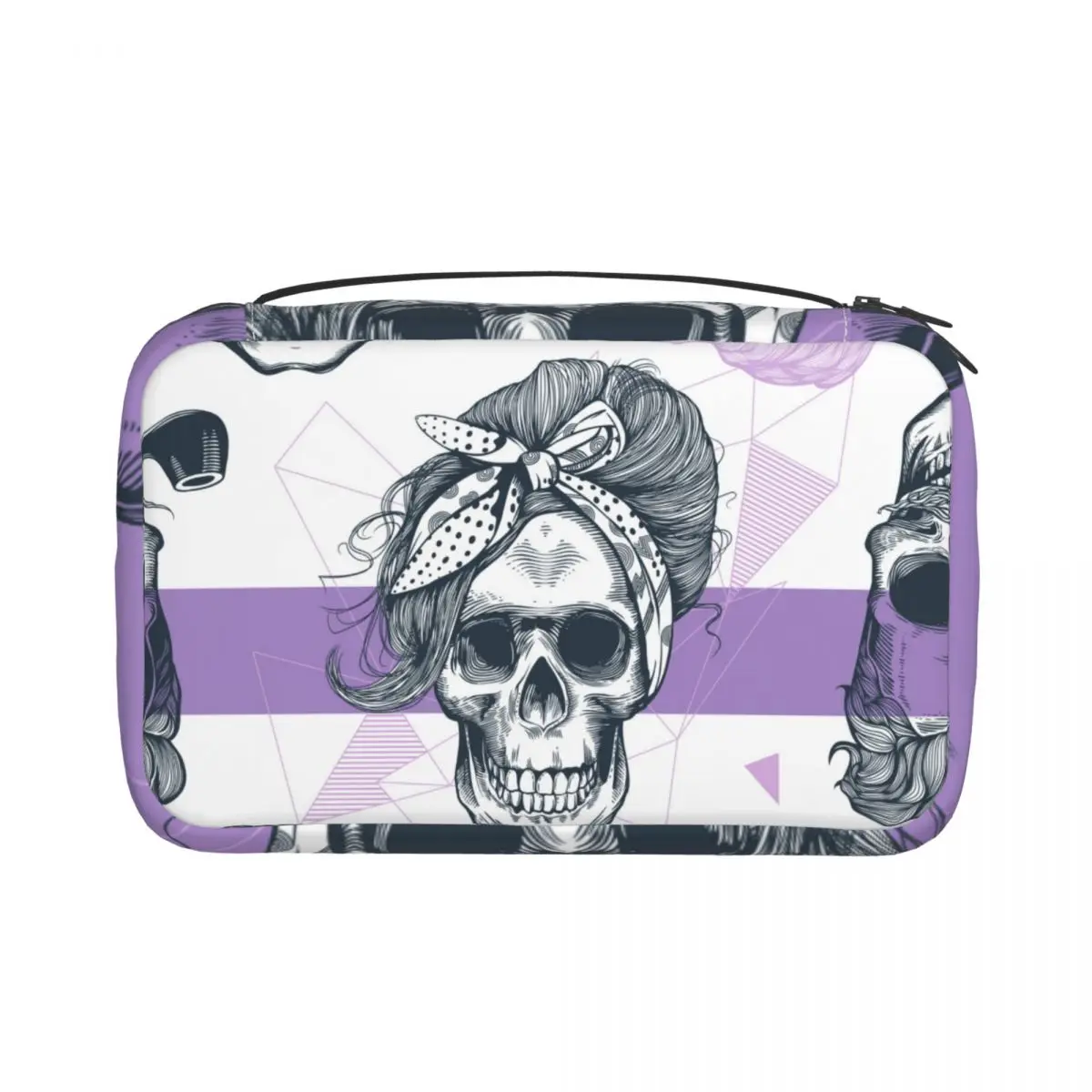 

Women Travel Cosmetic Bag Pop Art Skeleton Womens Heads Foldable Hanging Wash Bag Portable Makeup Bag Toiletry Pouch