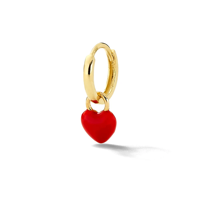

MC 925 Sterling Silver Earrings Woman Dripping Oil Heart Hoop Earring For Wedding Party Fancy Color star/moon Piercing Earrings