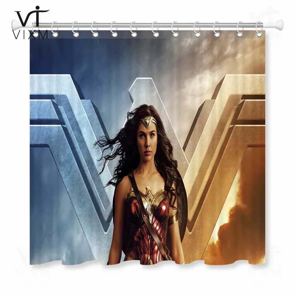 Vixm домашний фильм занавеска для душа s Wonder Woman Водонепроницаемая занавеска для ванной Экологичная полиэфирная занавеска для ванной - Цвет: 73609