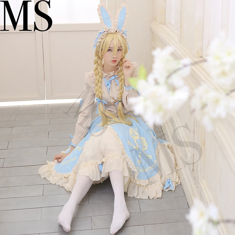 Маскарадный костюм для девочек высокое качество чудо Никки белый кролик сахар