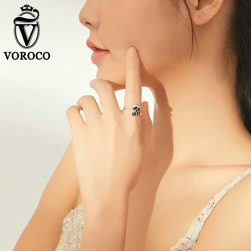 VOROCO BKR652 енота 925 пробы серебра ювелирные изделия из драгоценных металлов Мода