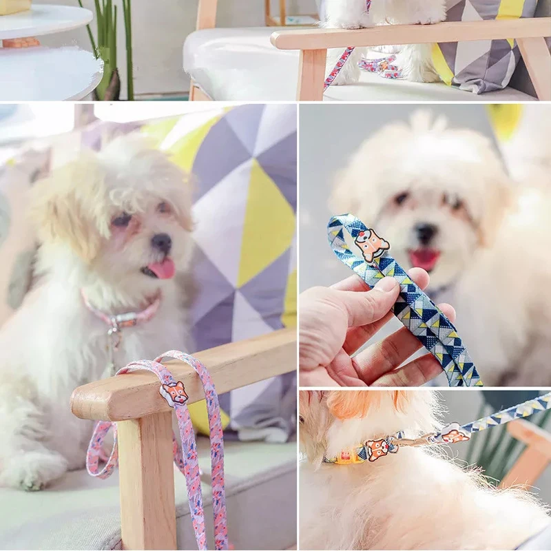 

Pet Dog Collar Fashion Design Printed Nylon Dog Harness Separation Quick Release Pet Chest Harness Walking Belt Adjustable