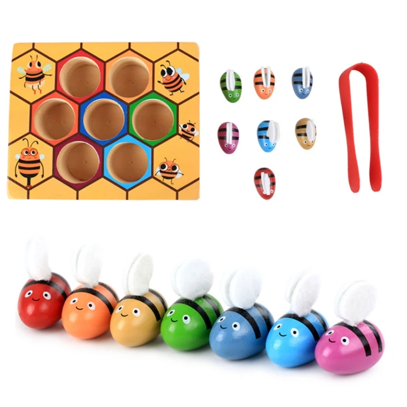 

Bee And Beehive Matching Game Baby Color Sensory Training Early Educational Toy 090B