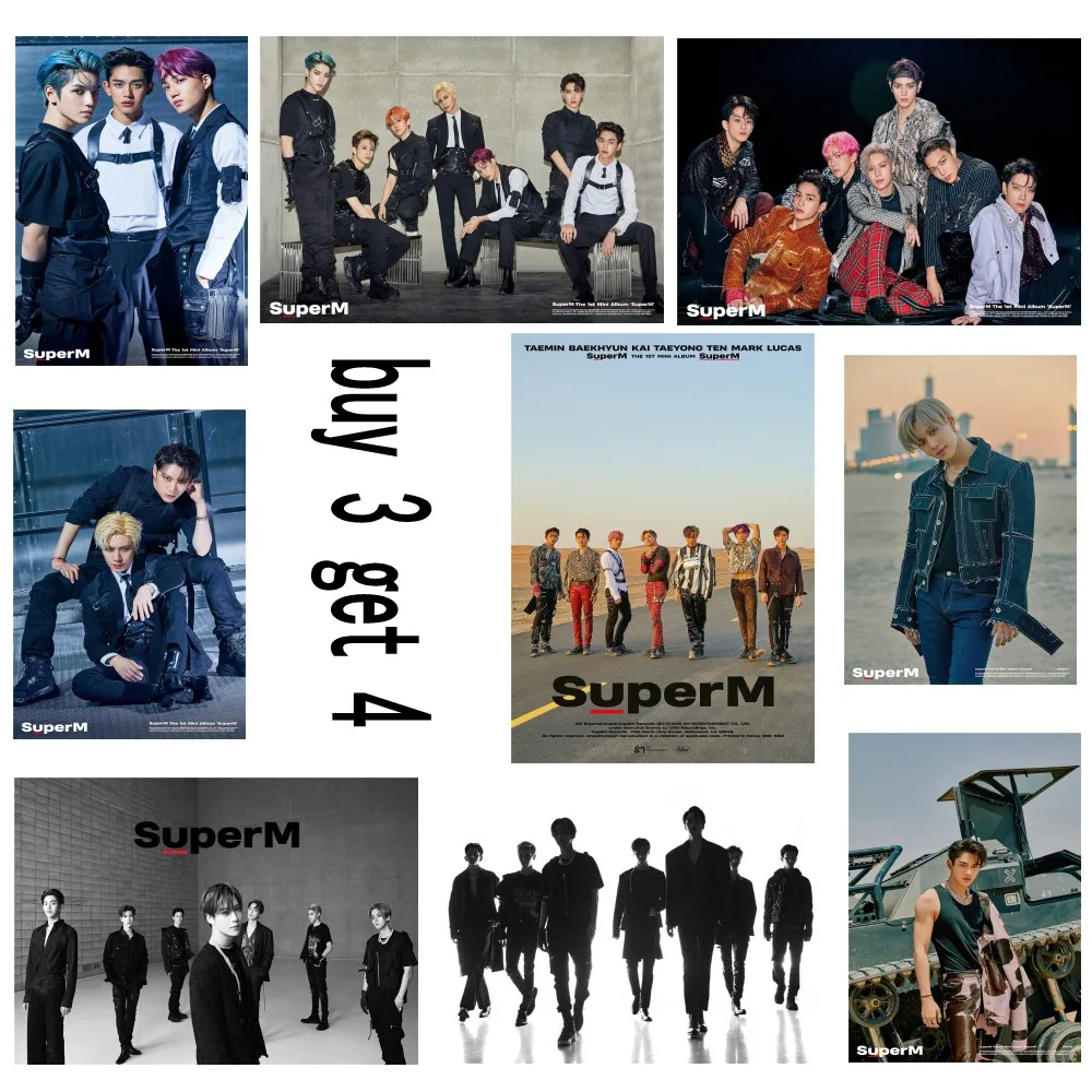 Альбом Kpop group SuperM Постер с белым покрытием для фотографий поклонники коллекции