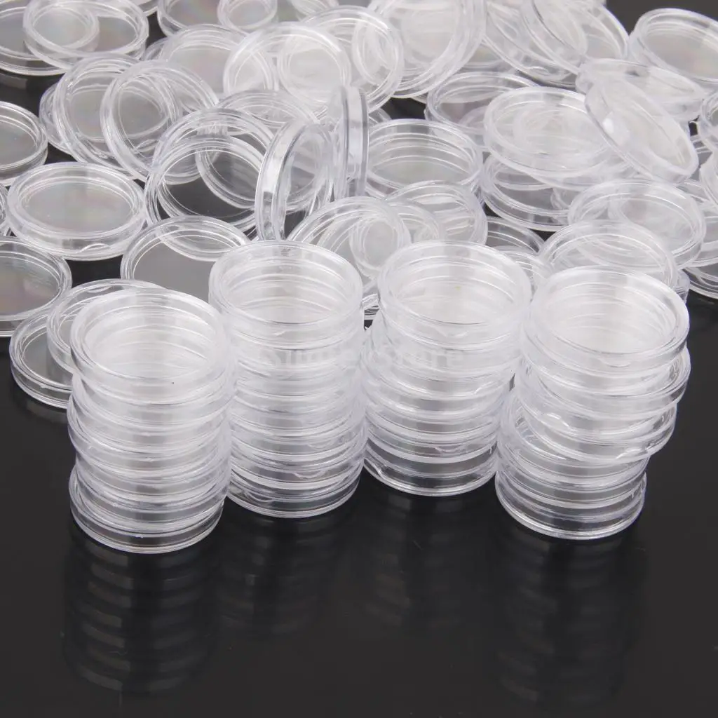 Pack of 200 Coin Capsule Protect Holder Case Transparent Supplies Waterproof Containers Box Collection Storage | Дом и сад