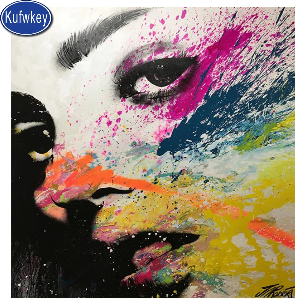 Абстрактный леди Алмазная Вышивка Полный плацу DIY вышивка крестиком на рисунке