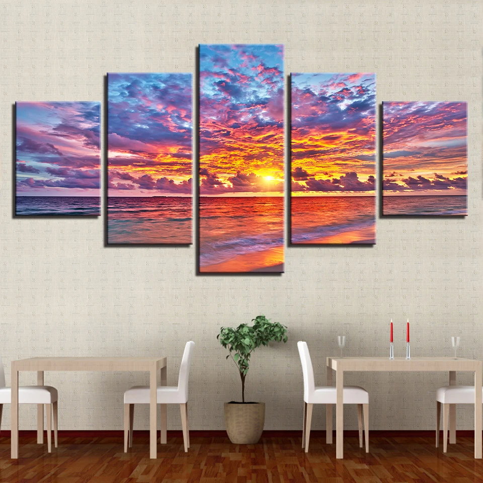

Painting Full Round Drill DIY Diamond 5D Embroidery Cross Stitch Picture Mosaic Sunset Ocean Wall Art Home Decor Handmade Gift