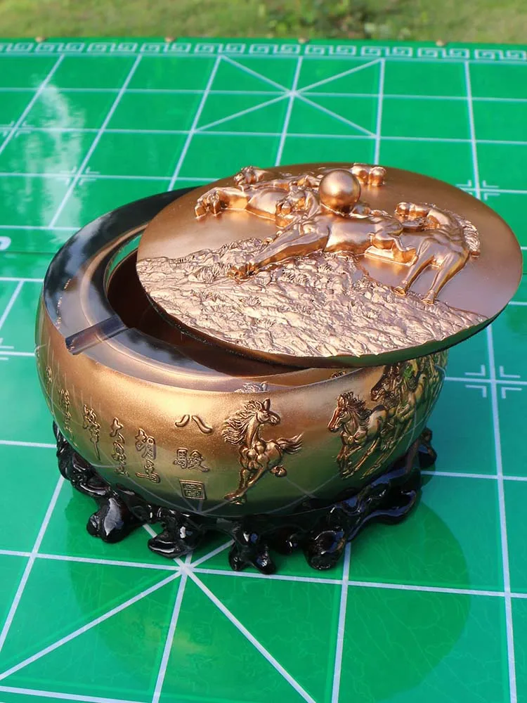 

Crystal Ashtray Decoration Creative Personalized Trend Smoke-Proof Smell Covered Home Living Room Ashtray Office Large