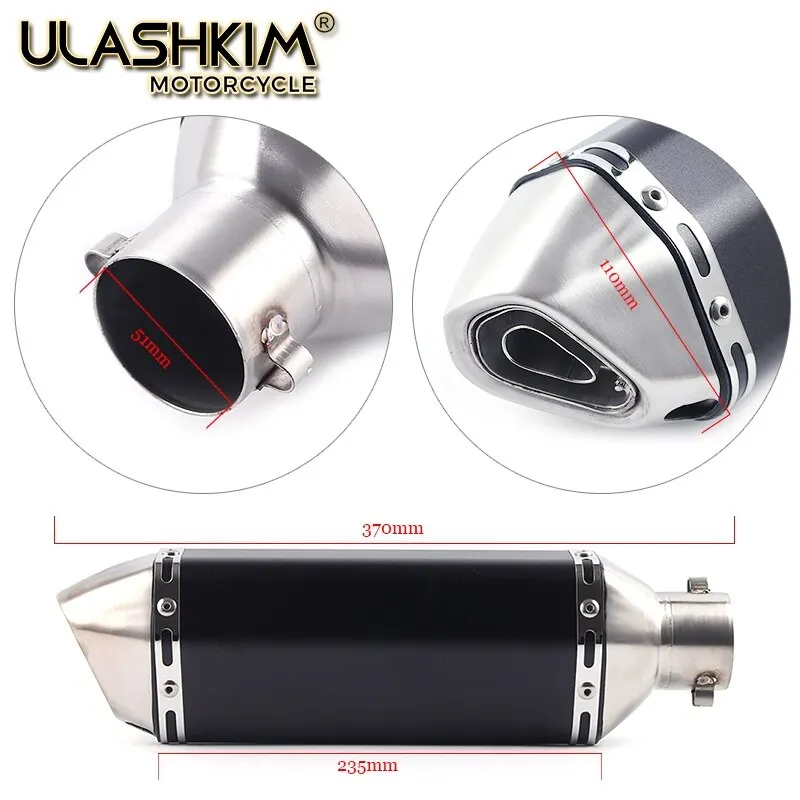 

Motorcycle Full System Muffler Escape Exhaust Middle Link Pipe Accessories Slip On For Yamaha Fazer FZ8 FZ8N FZ800 2010 to 2015