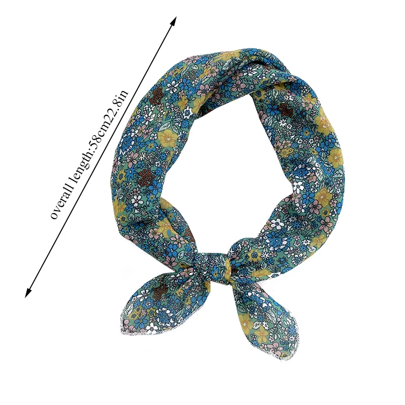 

Long Headband Skinny Hair Scarf For Women Fashion Floral Printed Hairband Bag Scarfs For Ladies Silk Handle Wrist Ribbon