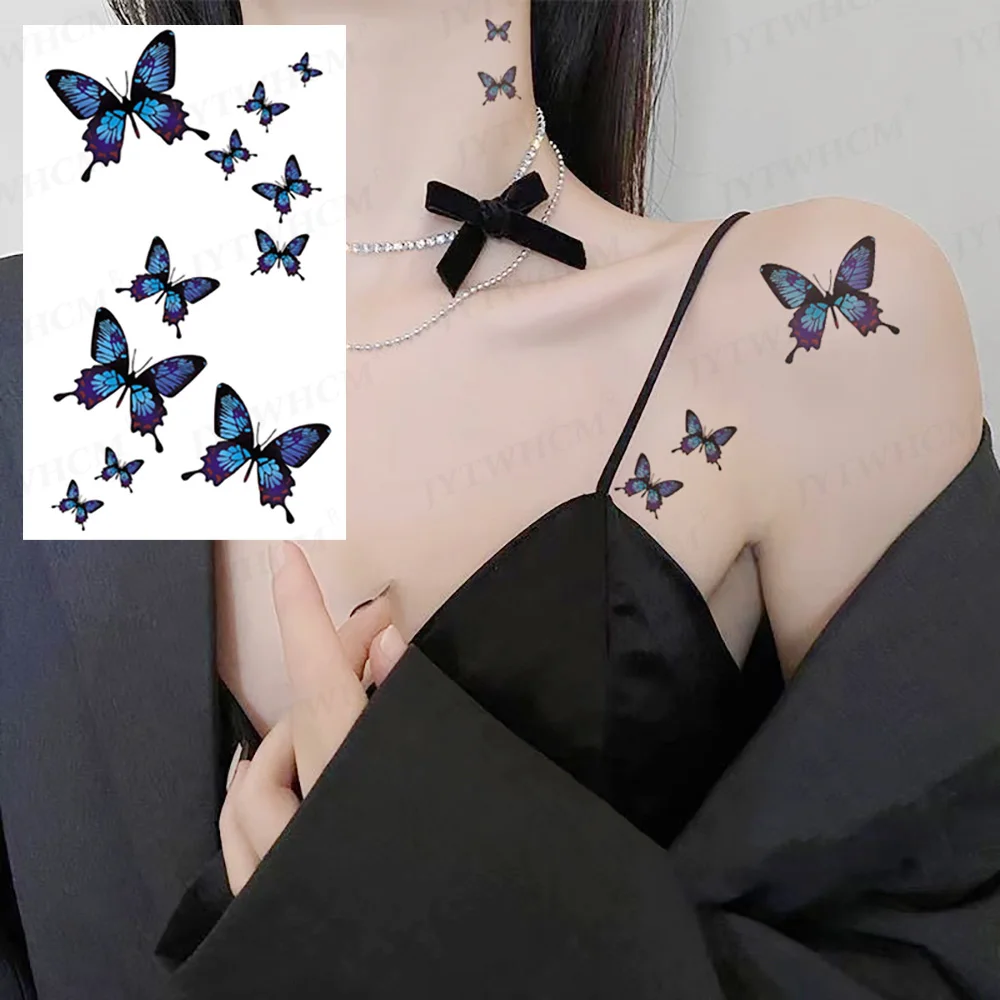 

Butterfly Stickers Tattoo Temporary Women's Waterproof Neck Arm Body Art Body Painting One-Time Flying Bird Flash Fake Tattoo
