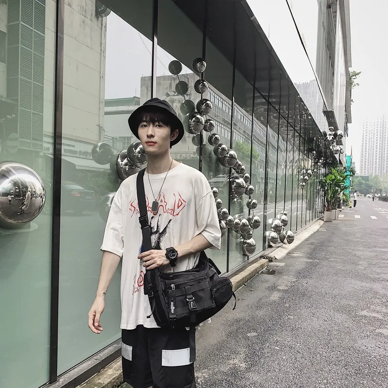 

Single Messenger Shoulder Bag Men's Fashion College Students Sports Waist Purse Hip Hop Multi Functional Fanny Pack