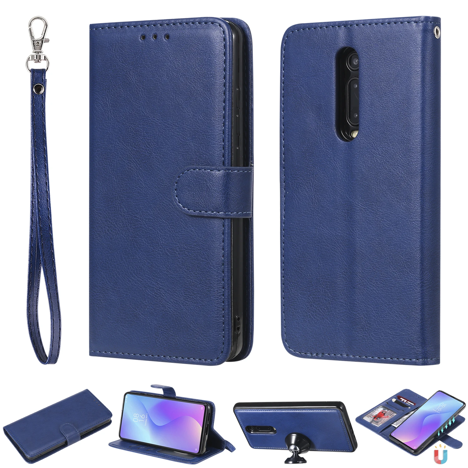 Флип-чехол для Xiao mi Red mi K20 Pro Note 7 Pro Магнитный 2 в 1 деловой кожаный бумажник съемный для Xiaomi mi 9T чехол