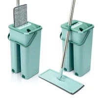 flat squeeze mop and bucket hand free wringing floor cleaning mop microfiber mop pads wet or dry usage on hardwood laminate tile
