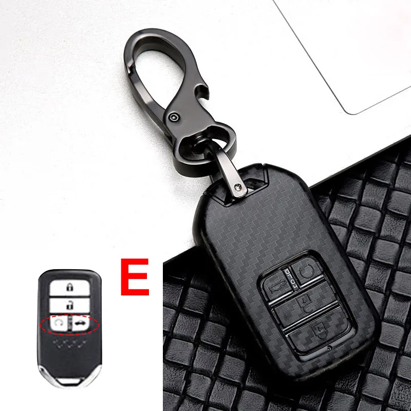 E Чехол для ключей автомобиля из углеродного волокна ABS для Honda Civic CRV HR-V Odyssey Accord City Pilot Vezel Jazz BRV XR-V Fit Freed - Название цвета: E