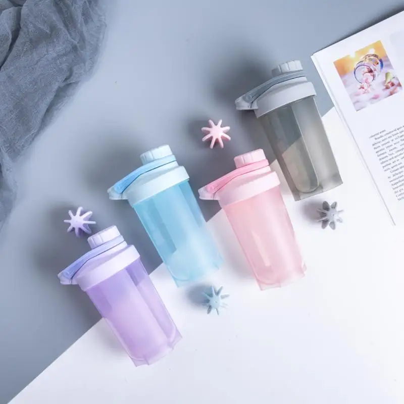 

500ML Protein Shaker Bottle Gym Sports Bottle Travel Outdoor Water Water Bottle Leak Proof With Stirring Bal Drink Bottles