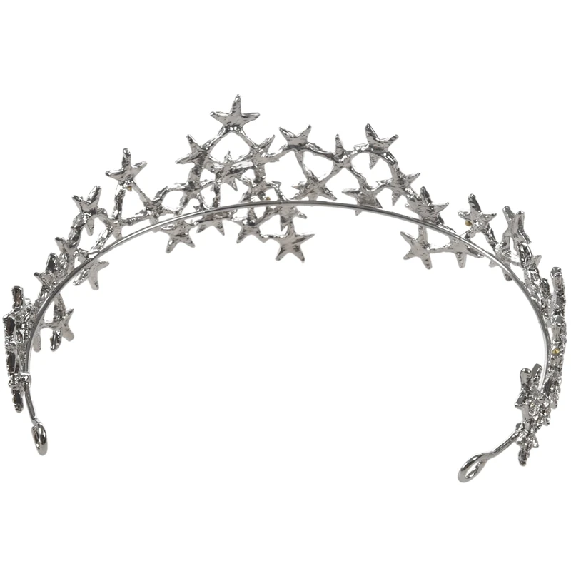 Серебряные стразы Звездные короны головной убор свадебные украшения для волос