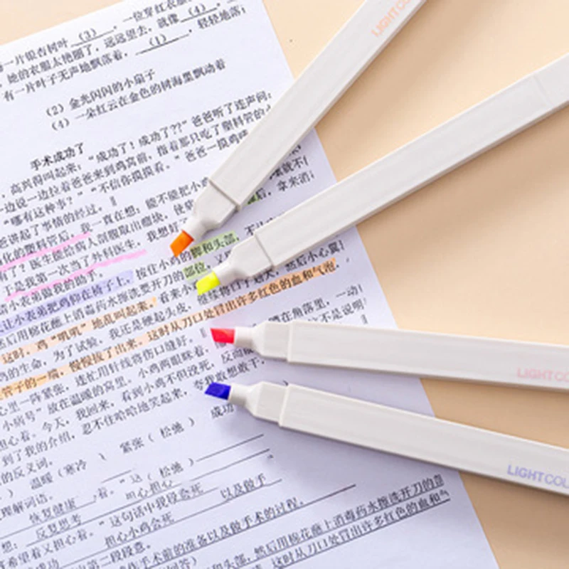 

6Pcs/Set Morandi Color Highlighter Pen Double- Headed Fluorescent Hand account Marker Pen Drawing Art Office School Stationery