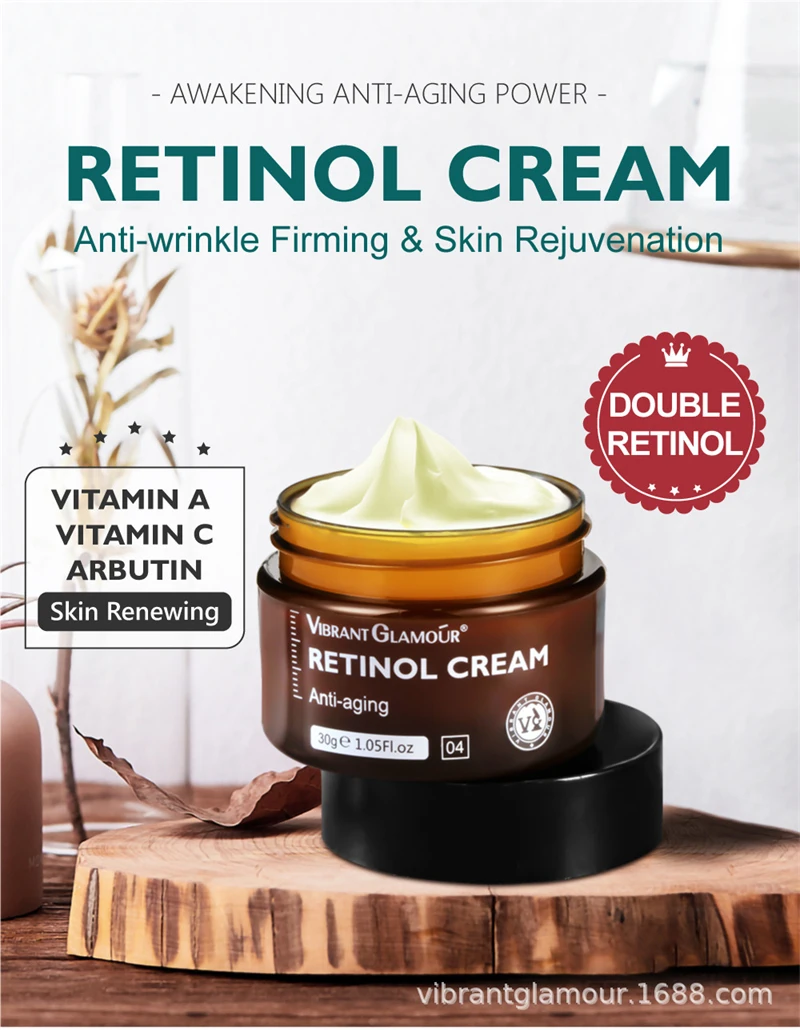 

VIBRANT GLAMOUR Retinol Face Cream Anti-Aging Remove Wrinkle Firming Lifting Whitening Brightening Moisturizing Facial Skin Care
